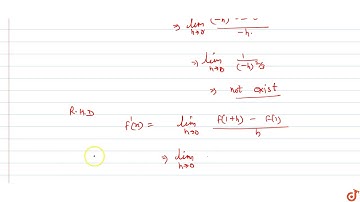 Show that `f(x)=(x-1)^(1/3)` is not differentiable at `x=1.`