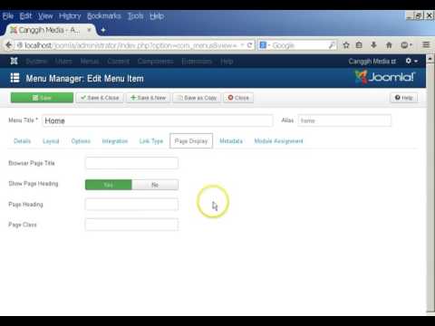 3  Menghapus Page Heading Home pada cms - joomla