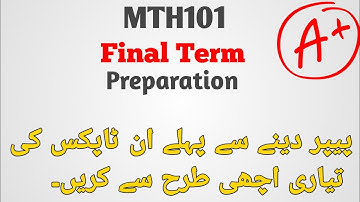 MTH101 Final Term Preparation | MTH101 Final Term Important Topics | #vufinalterm #mth101
