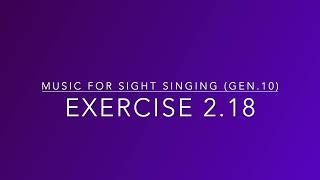 Exercise 2.18 - Music for Sight Singing