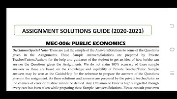 MEC 006 Ignou Solved Assignment