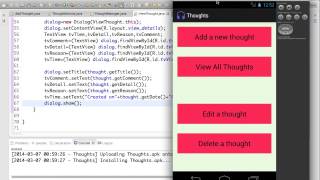 Android Dialog example to create Thought App pt 8
