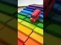 迫力の走行音!ミニカーがレインボー階段を走行!お片付けコンボイに収納 #shorts #ミニカー @OmotyaRanger