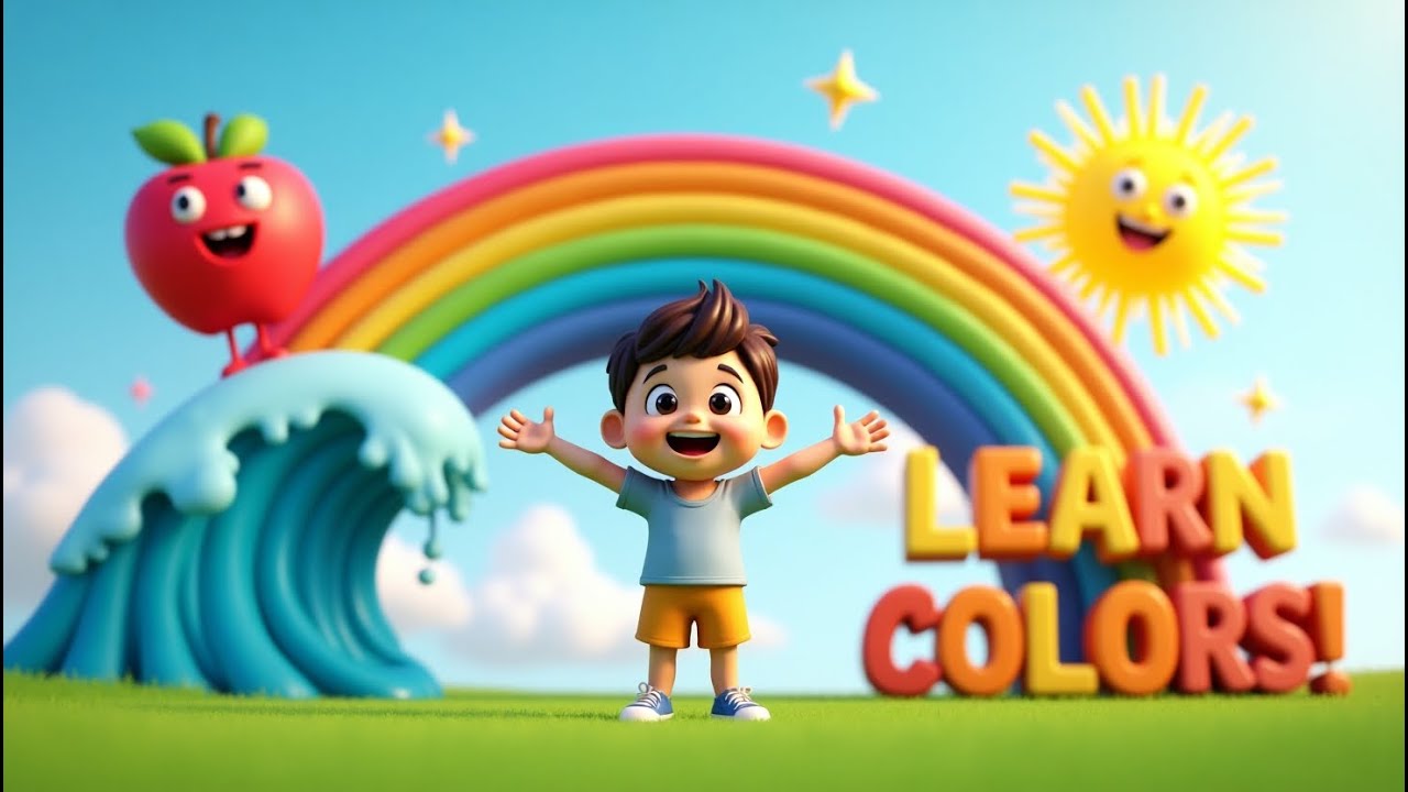 Learn Colors with Singing Kids! 🌈 | Fun 3D Cartoon Song for Children ...