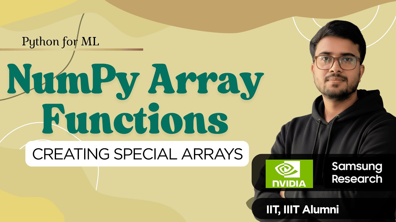 4.5 NumPy Arrays with Built‑Ins | arange, linspace, logspace, diag, eye ...