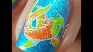 Neon Koi Nail Tutorial