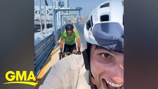 Father and son bike over 3,000 miles across the U.S. in 42 days