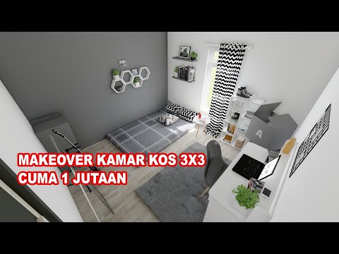 Desain Kamar Kos 3x3 Minimalis Low Budget ! Lengkap Rincian Harga