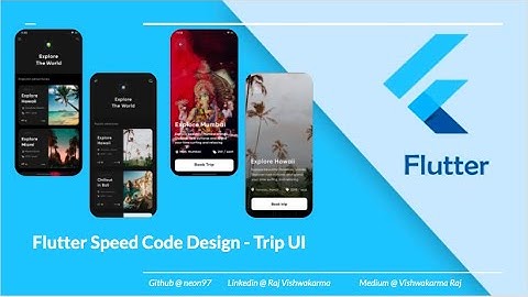 Speed Code Flutter Design || Trip UI Design || By Michael.Design