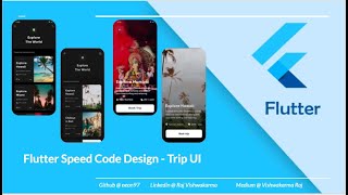 Speed Code Flutter Design || Trip UI Design || By Michael.Design