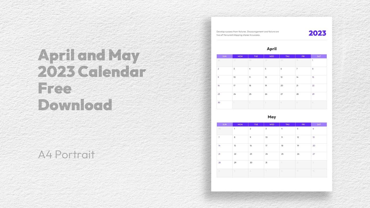 April And May 2023 Calendar Free Download YouTube April and may 2023 calendar free download youtube