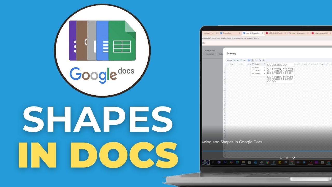 How to Insert Drawing and Shapes in Google Docs - YouTube