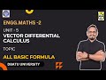 DBATU | M2 | Vector Differential Calculus | Basics | All formulas |  Apna Maths Wala- Thakur sir
