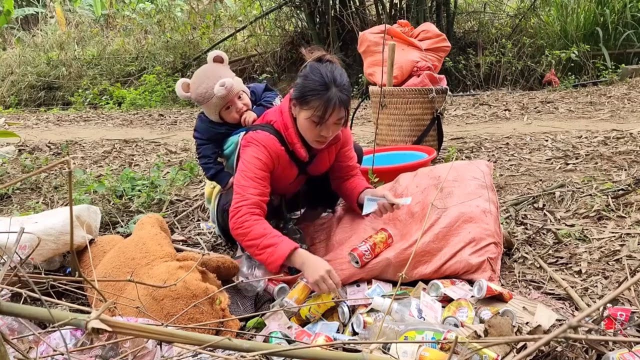 Full video. collecting scrap and picking up money at the dump, moving to a new place