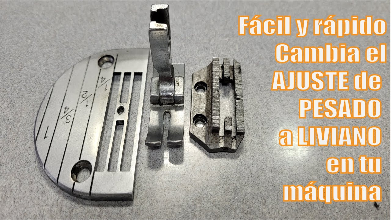 CAMBIA el ajuste de ARRASTRE PESADO a LIVIANO / Adjusting Feed Dog Height, raise & lower teeth