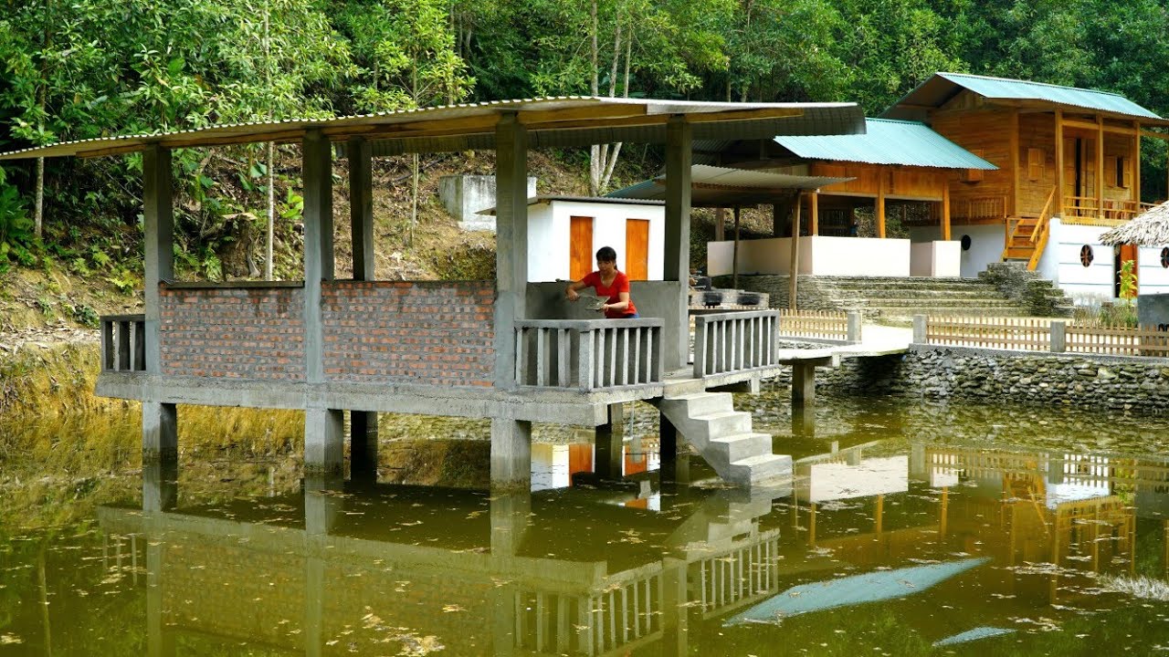 How to Plaster Walls of a House Over a Fish Pond & Care for Farm Animals - Phùng Thị Chài