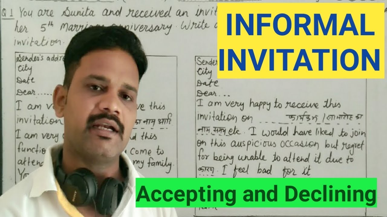 Class 12th/ English/ Informal Invitation/ Accepting and Declining