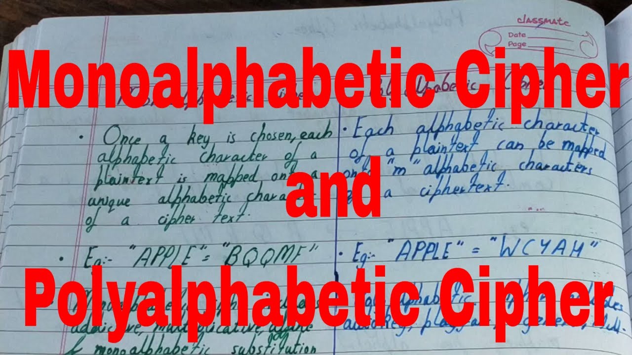 Monoalphabetic and polyalphabetic cipherPolyalphabetic cipher vs