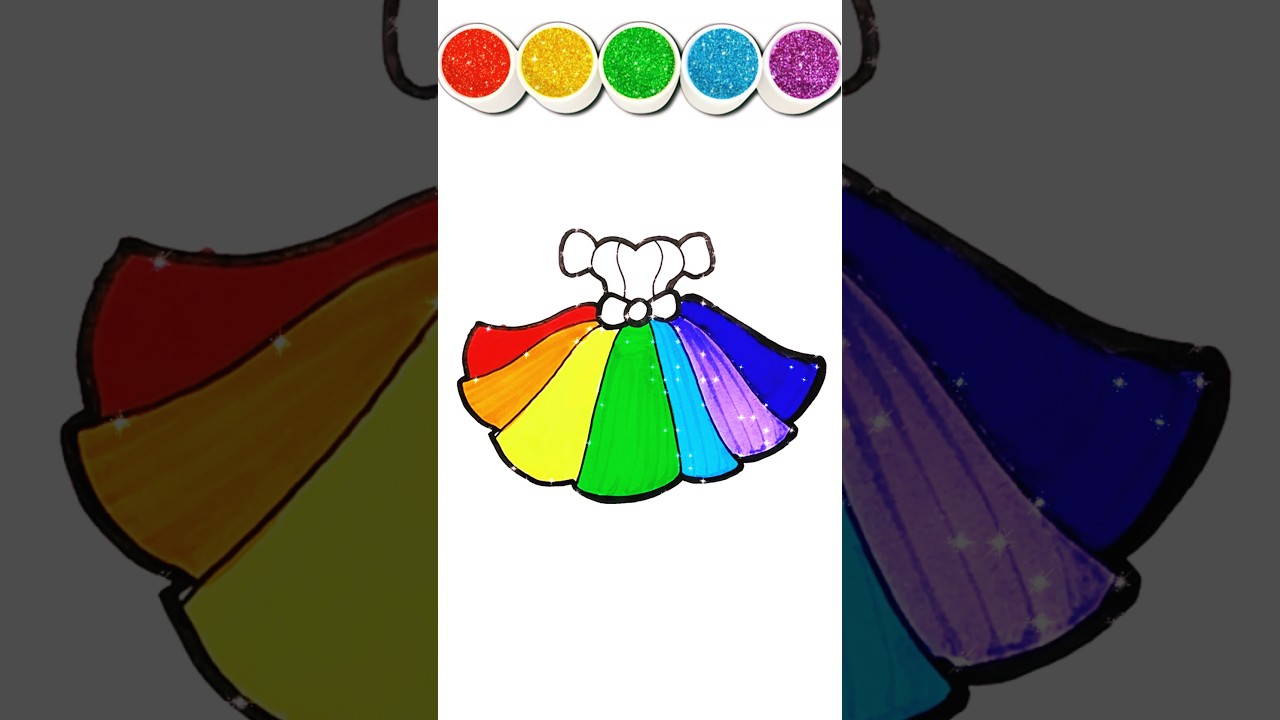 Princess Rainbow Dress 🌈👗✨ Drawing Colouring & Painting for Kids & Toddlers Easy 