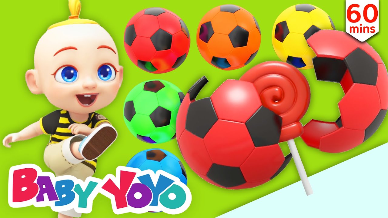 The Colors Song (Soccer Ball Candies ) + more nursery rhymes & Kids