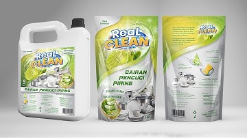 Packaging Design for Real Clean Dishes Liquid Soap