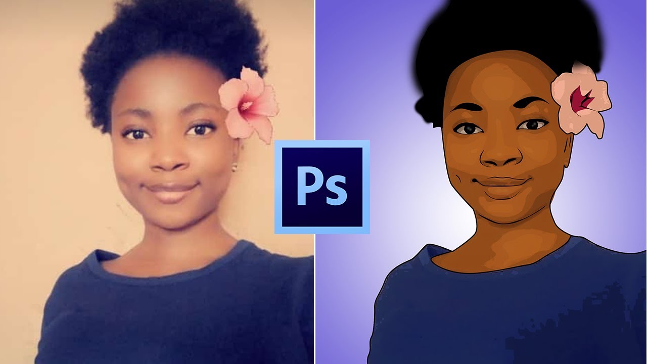 How to cartoon yourself with Adobe Photoshop - Speed Art - YouTube