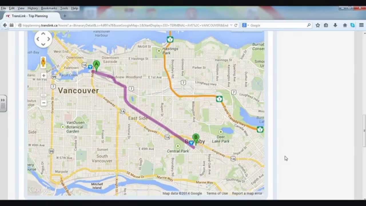 google trip planner translink