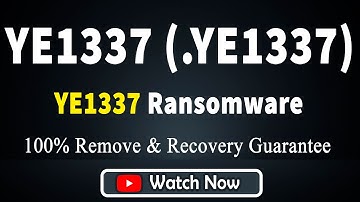 || SOLVED ✅|| YE1337 (.YE1337) ransomware virus - removal and decryption