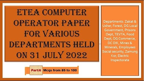 Etea Computer Operator Paper Held For Various Departments On  31 july 2022 Part6