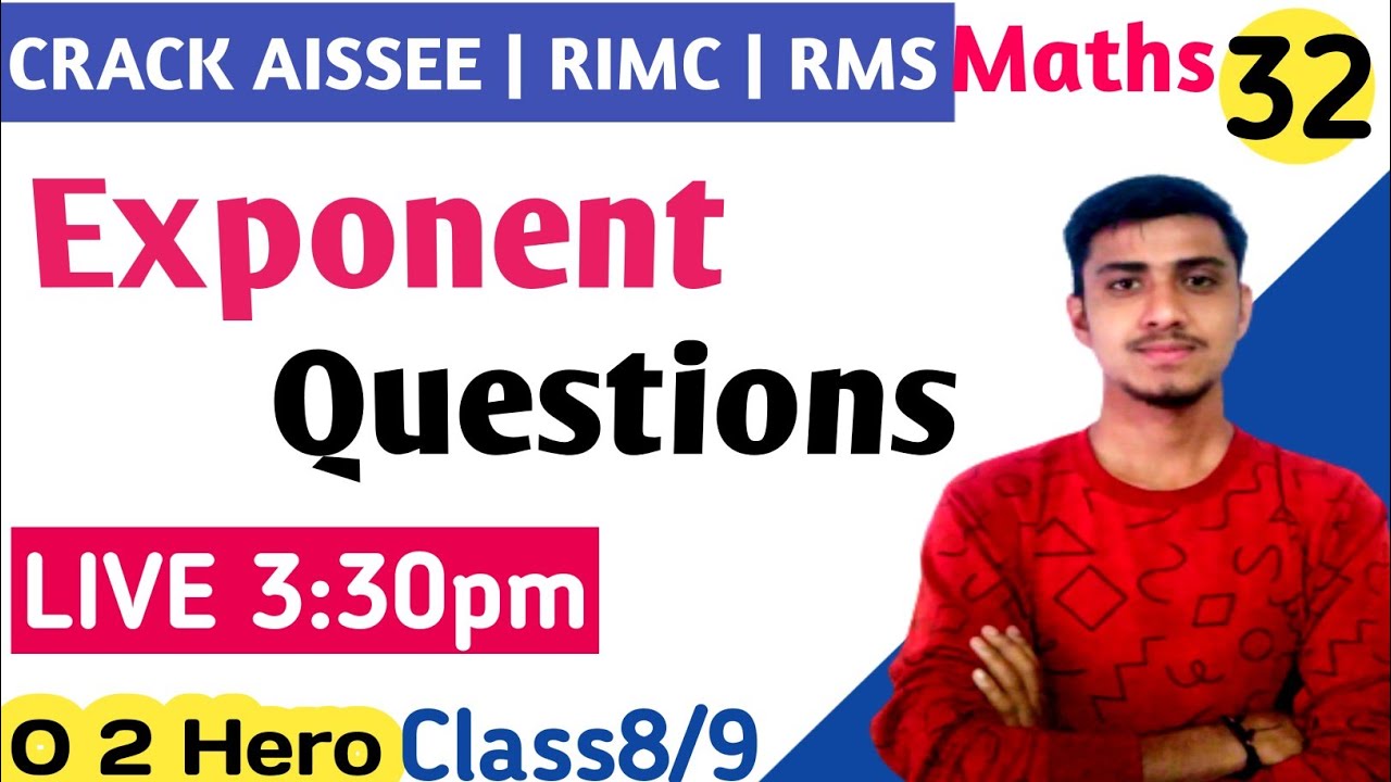 Rimc Entrance Exam Preparation | Sainik School Entrance exam class 9 | rms | exponent and radicals