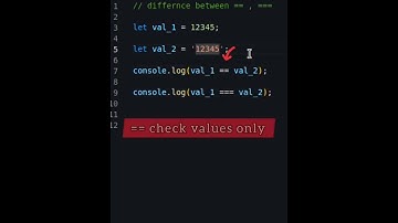 Difference between double equal and triple equal in javascript #shorts #javascript