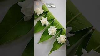 Beautiful Mango Leaf &amp; Mogra Flower Toran 🌿🤍 Traditional DIY Decor