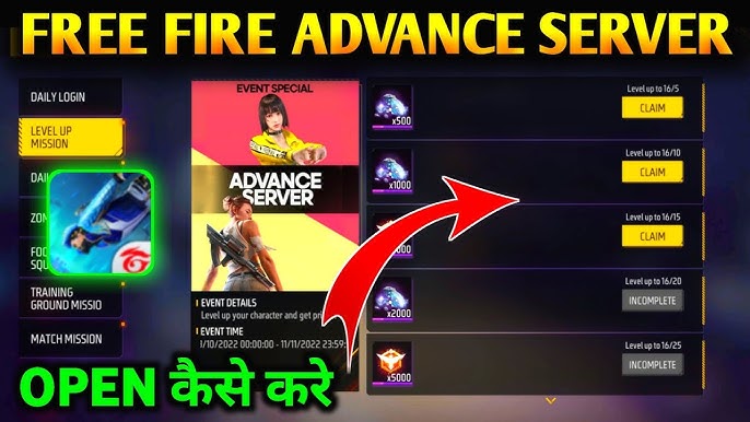 servidor avançado free fire download 2023