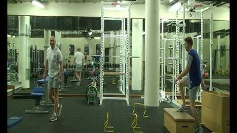 Drop Jump Over 2 Mini- Hurdles into Vertical Jump.avi