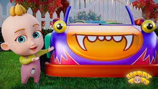 Wheels On The Monster Car + More Nursery Rhymes & Kids Songs | Happy Tots