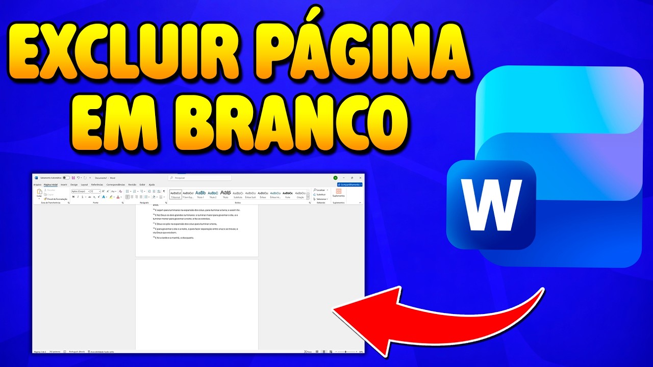 COMO EXCLUIR PÁGINA EM BRANCO NO WORD - Passo a Passo - YouTube