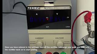 How to set up the Tenma rectifier for tank plating