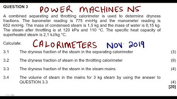 Power Machines N5 CALORIMETERS NOVEMBER 2019 - steam tables @mathszoneafricanmotives
