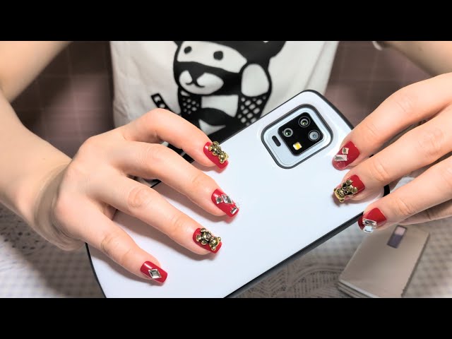 【ASMR・無言】「今までありがとう」スマホとおさらばするので頑張ってくれた感謝を込めて10分のネイルタッピングでおやすみ(-。-)y-゜゜゜🌙スマホタッピング　睡眠用　tapping