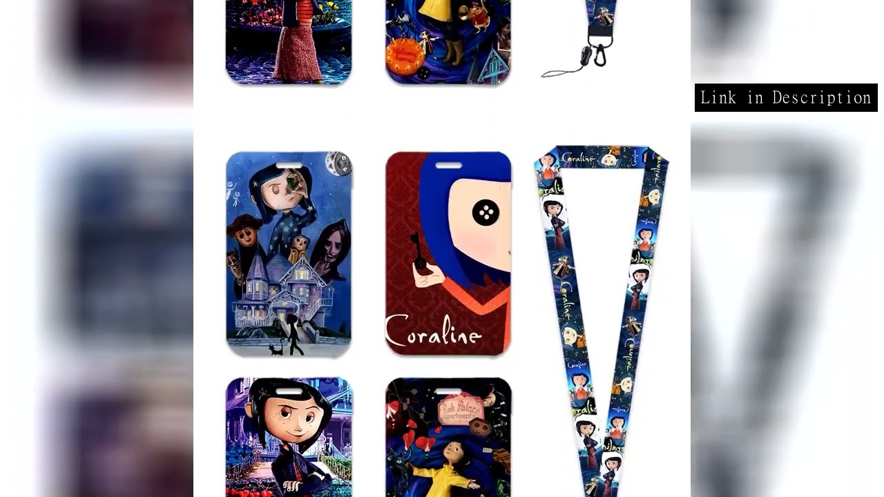 Coraline Lanyard Movie Card Holder Student Hanging Neck Phone Lanyard Badge Subway Access Card Holde