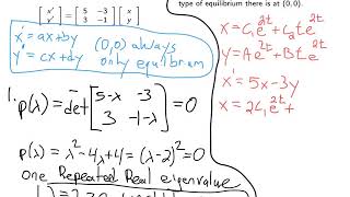 Section 3.5: Solving a System with Repeated Eigenvalues