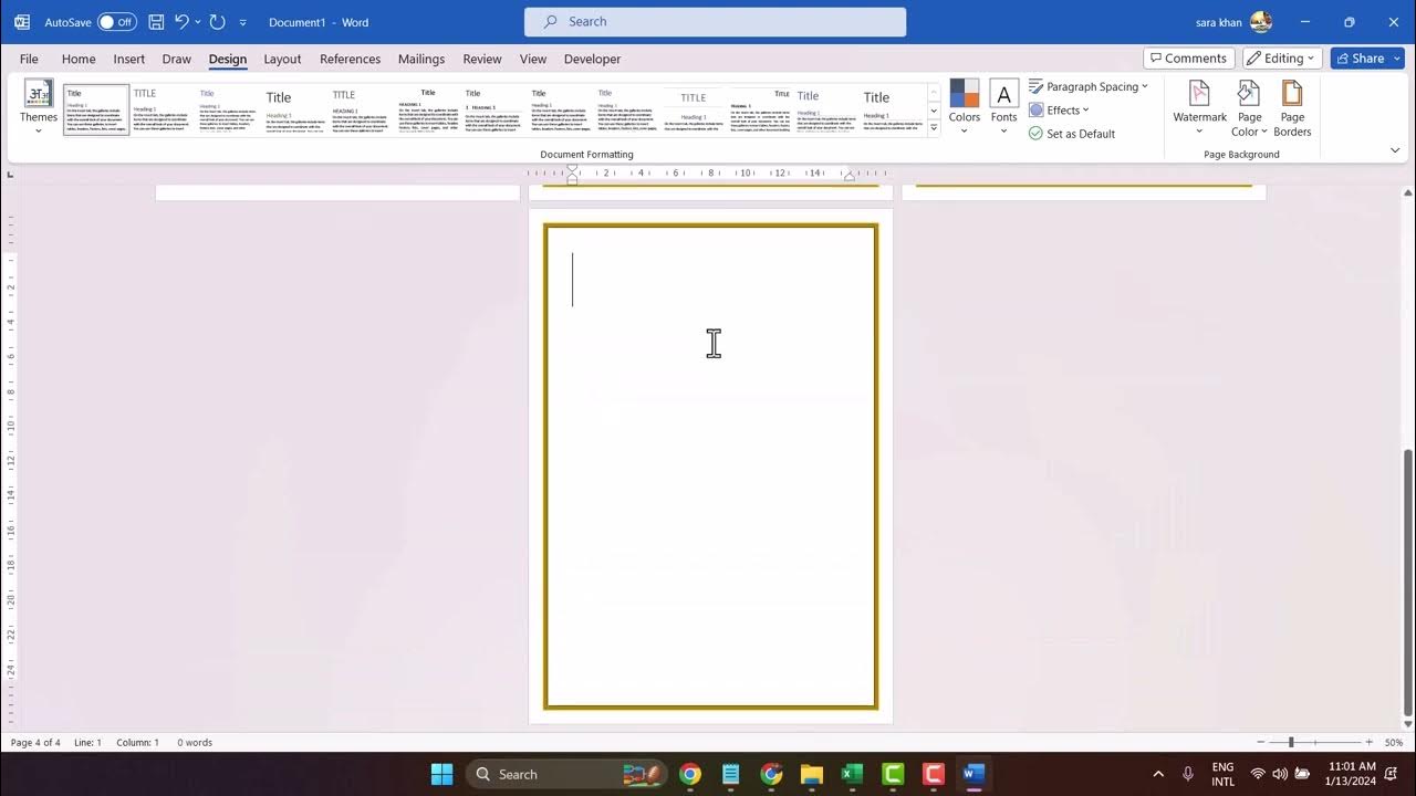 How to create page border on pages except first page in Microsoft word YouTube