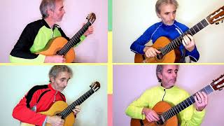 Three Little Birds by Bob Marley, Arranged for Intermediate Guitar Quartet by Dan Jones