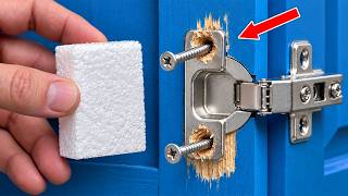 Carpenters Never Tell You This 😱! Easy Way to Repair Broken Hinges in Minutes!