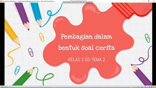 Kelas 2 sd pembagian dalam soal cerita
