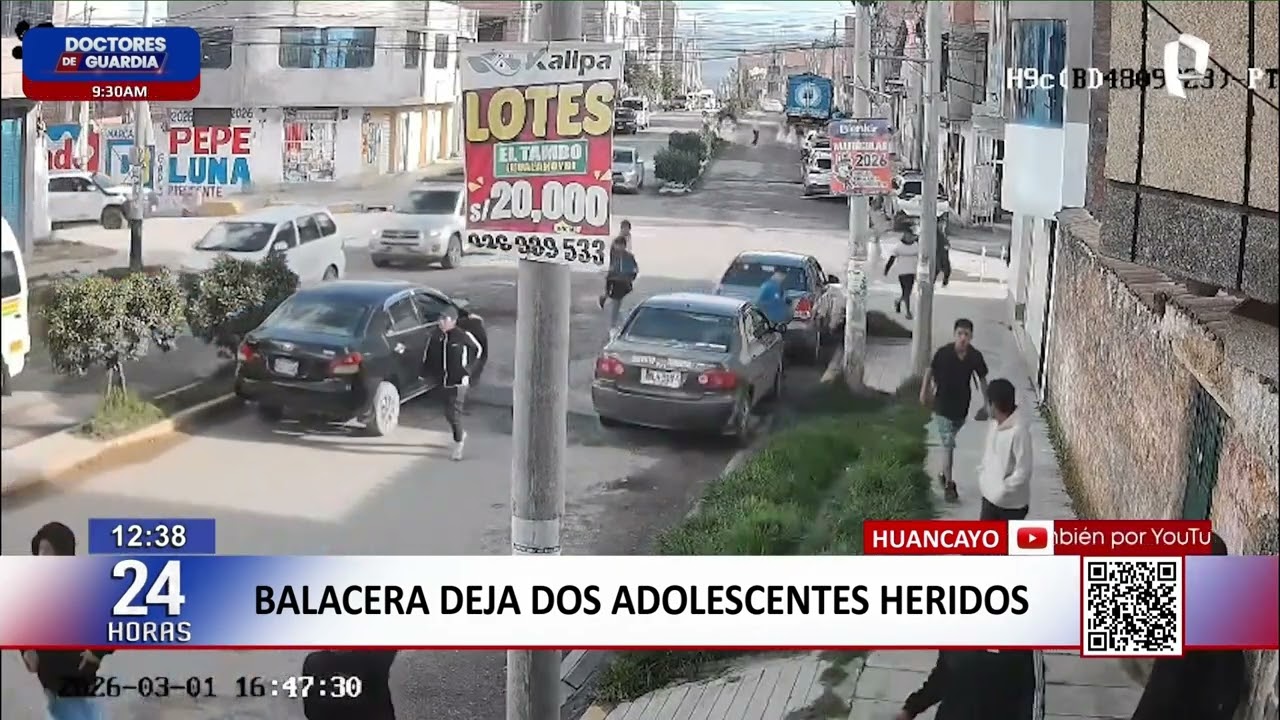 Huancayo: balacera deja dos adolescentes heridos y desata pánico en plena vía pública