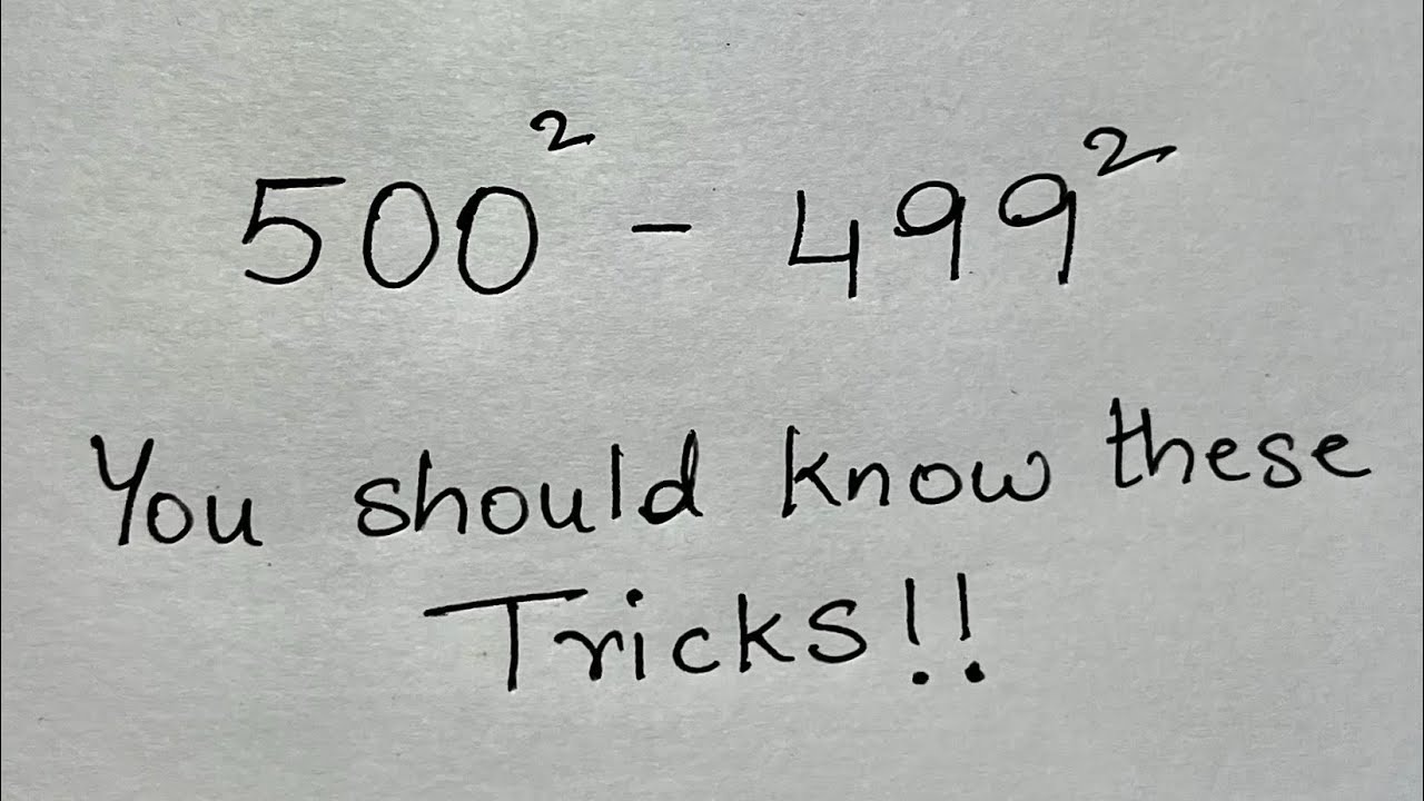 A Square Problem | You should know these tricks!! - YouTube