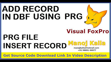 add record using prg file | insert record into dbf file using prg | PRG file add record | insert prg