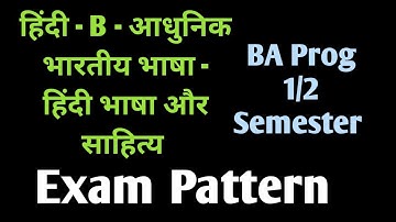 Hindi B Mil BA PROG Exam Pattern First Year -  DU Regular SOL Ncweb