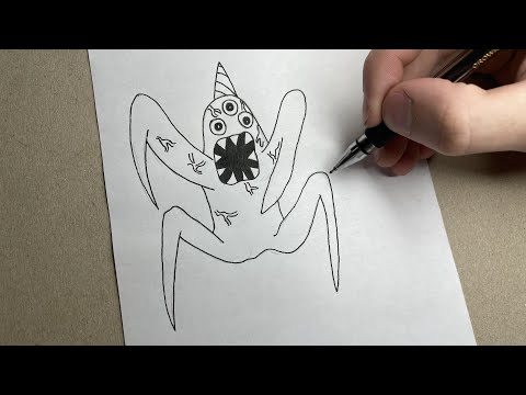 How to draw Blue Monster from Garten of Banban 2 Very Easy
